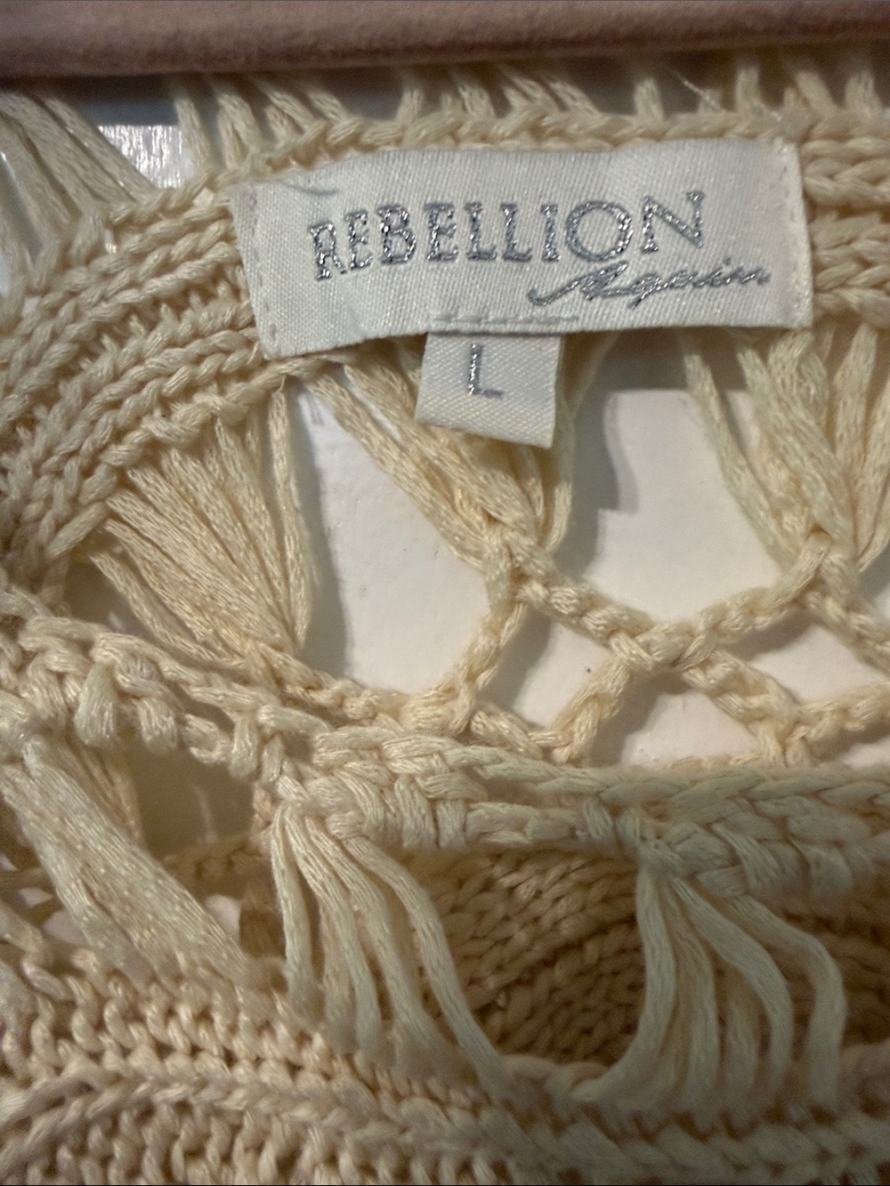 Bohemian Crochet Medallion Tunic in Cream - Picture 2 of 2